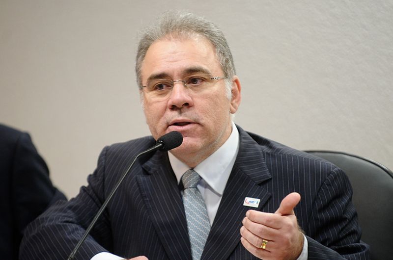 Marcelo Queiroga foi convidado pela comissão para prestar esclarecimentos sobre o cumprimento dos prazos de vacinação no país as e medidas do governo de combate à pandemia - Marcos Oliveira/ Agência Senado