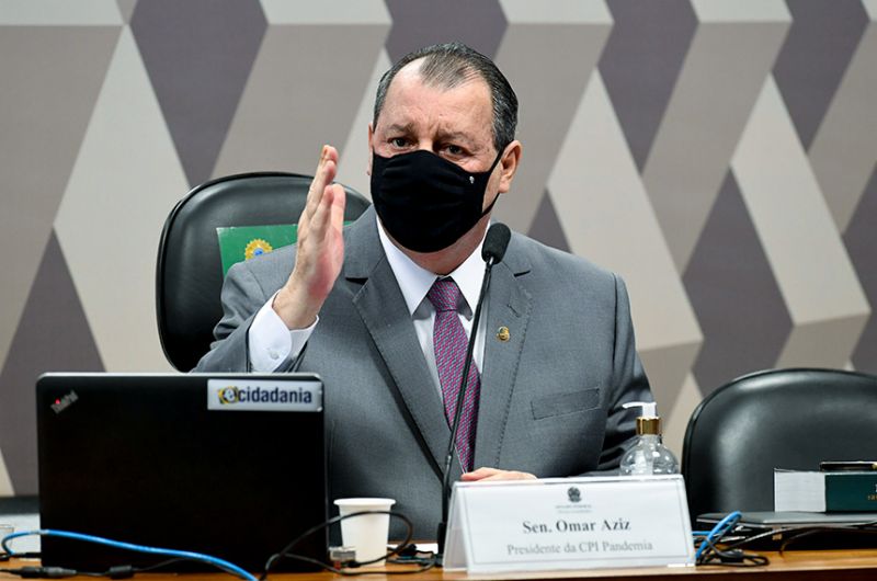 Omar Aziz, presidente da CPI, argumentou que funcionamento semipresencial já estava decidido - Jefferson Rudy/Agência Senado