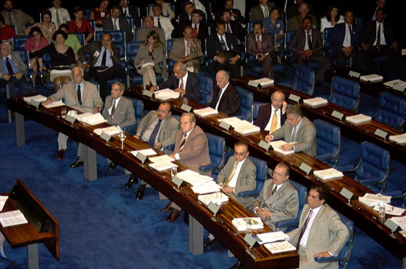 Plenário do Senado em 11 de abril de 2000, quando a Lei de Responsabilidade Fiscal foi aprovada - Jane de Araújo/Agência Senado