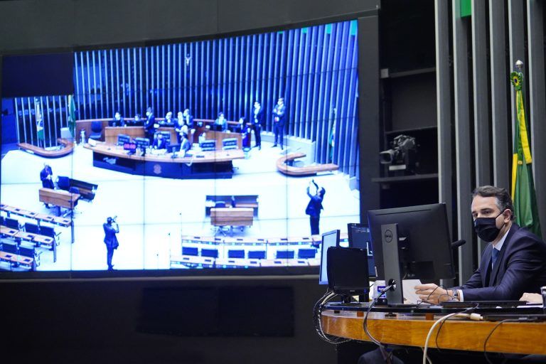 Rodrigo Pacheco encerrou a sessão do Congresso sem votações - (Foto: Pablo Valadares/Câmara dos Deputados)