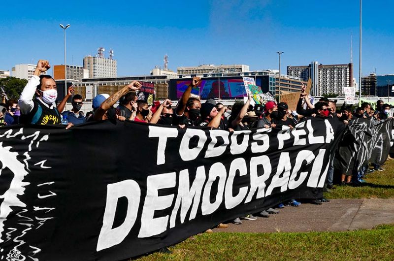 Manifestação antifascista em Brasília, em junho de 2020 - Leopoldo Silva/Agência Senado