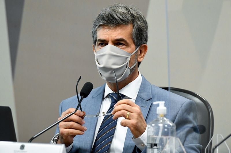 Nelson Teich, que foi ministro da Saúde no governo Bolsonaro por menos de um mês, prestou depoimento na CPI da Pandemia nesta quarta - Jefferson Rudy/Agência Senado
