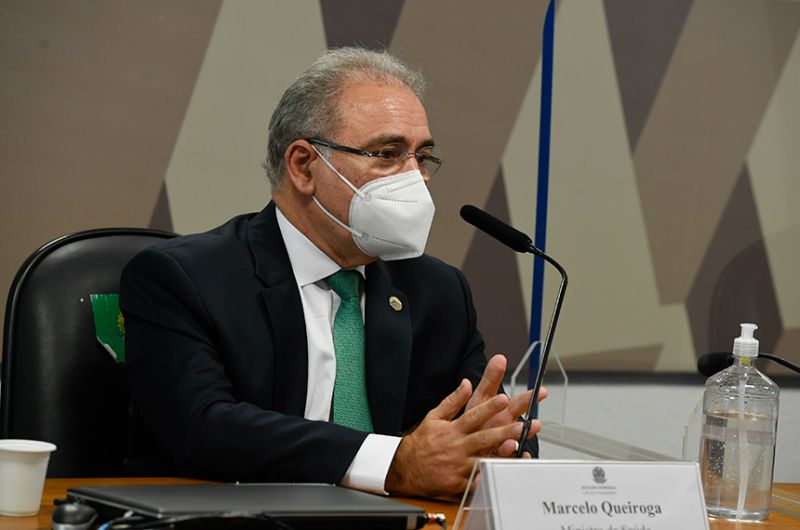 O ministro da Saúde, Marcelo Queiroga, durante audiência na CPI da Pandemia - Edilson Rodrigues/Agência Senado