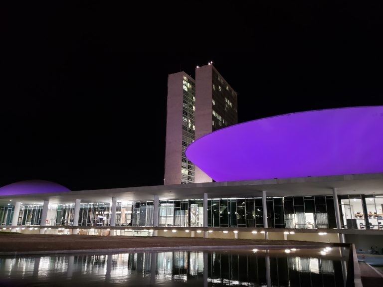 Congresso costuma ganhar iluminação colorida em datas especiais - (Foto: Pierre Triboli/Câmara dos Deputados)