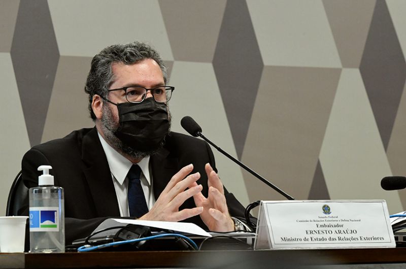 Ernesto Araújo em audiência no Senado, em setembro do ano passado - Edilson Rodrigues/Agência Senado
