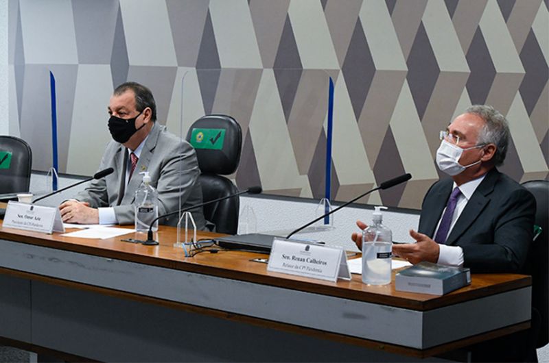 Omar Aziz e Renan Calheiros são presidente e relator da CPI - Edilson Rodrigues/Agência Senado