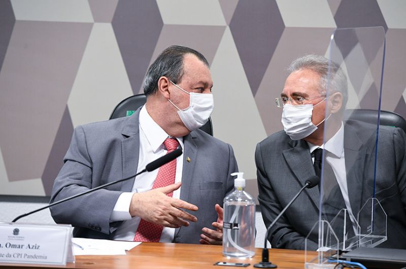 Omar Aziz, presidente, e Renan Calheiros, relator: CPI realizará reunião exclusivamente deliberativa, sem depoimentos de testemunhas