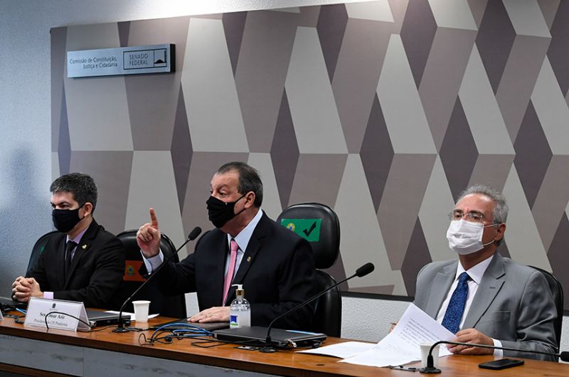 Sala da CPI recebeu medidas de proteção contra contágio, como divisórias de vidro e limite de ocupação - Edilson Rodrigues/Agência Senado