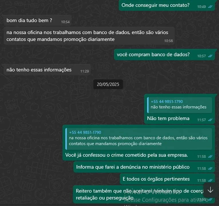 Foto: Print da denúncia 
