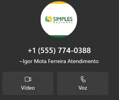 Foto: Print de uma vítima que recebeu a mensagem