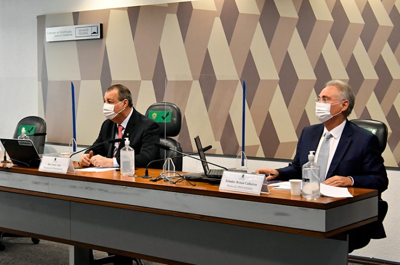 Omar Aziz, presidente, e Renan Calheiros, relator da CPI - Waldemir Barreto/Agência Senado