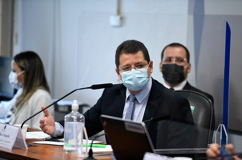 O ex-secretário de Saúde do AM, Marcellus Campêlo, prestou depoimento à CPI da Pandemia nesta terça-feira (15). Ele afirmou ter pedido ajuda ao Ministério da Saúde para evitar o colapso de oxigênio no estado - Edilson Rodrigues/Agência Senado