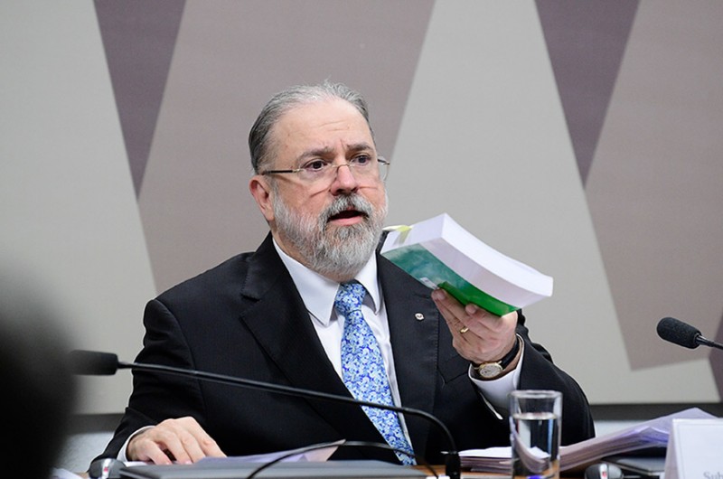 Augusto Aras em sabatina na Comissão de Constituição e Justiça em 2019, quando indicado para o primeiro mandato para procurador-geral da República. Próxima sabatina está marcada para as 10h - Pedro França/Agência Senado